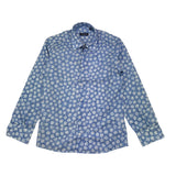 Emanuel Pris Plain Shirt With Blue Flower Pattern For Boys