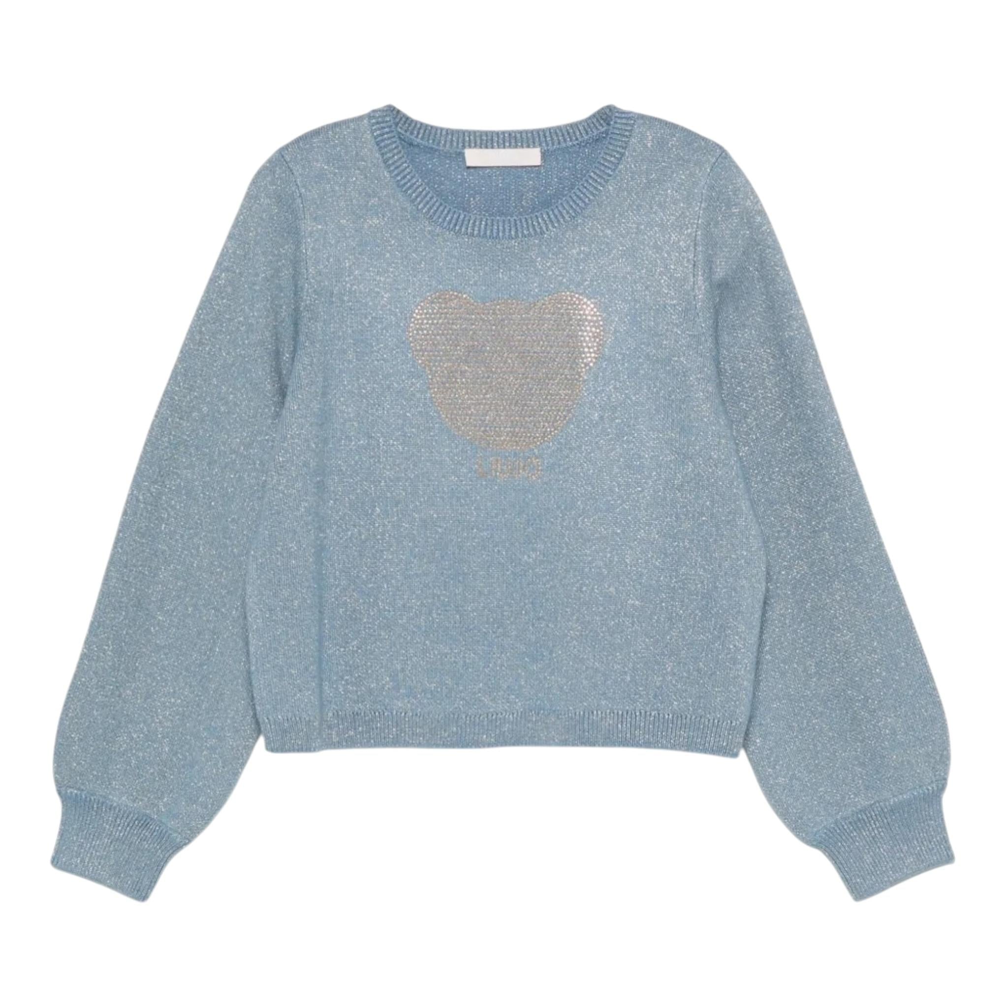 LIU JO maglia girocollo tinta unita lurex Blu per Neonata KF4075X BLU LIU JO 