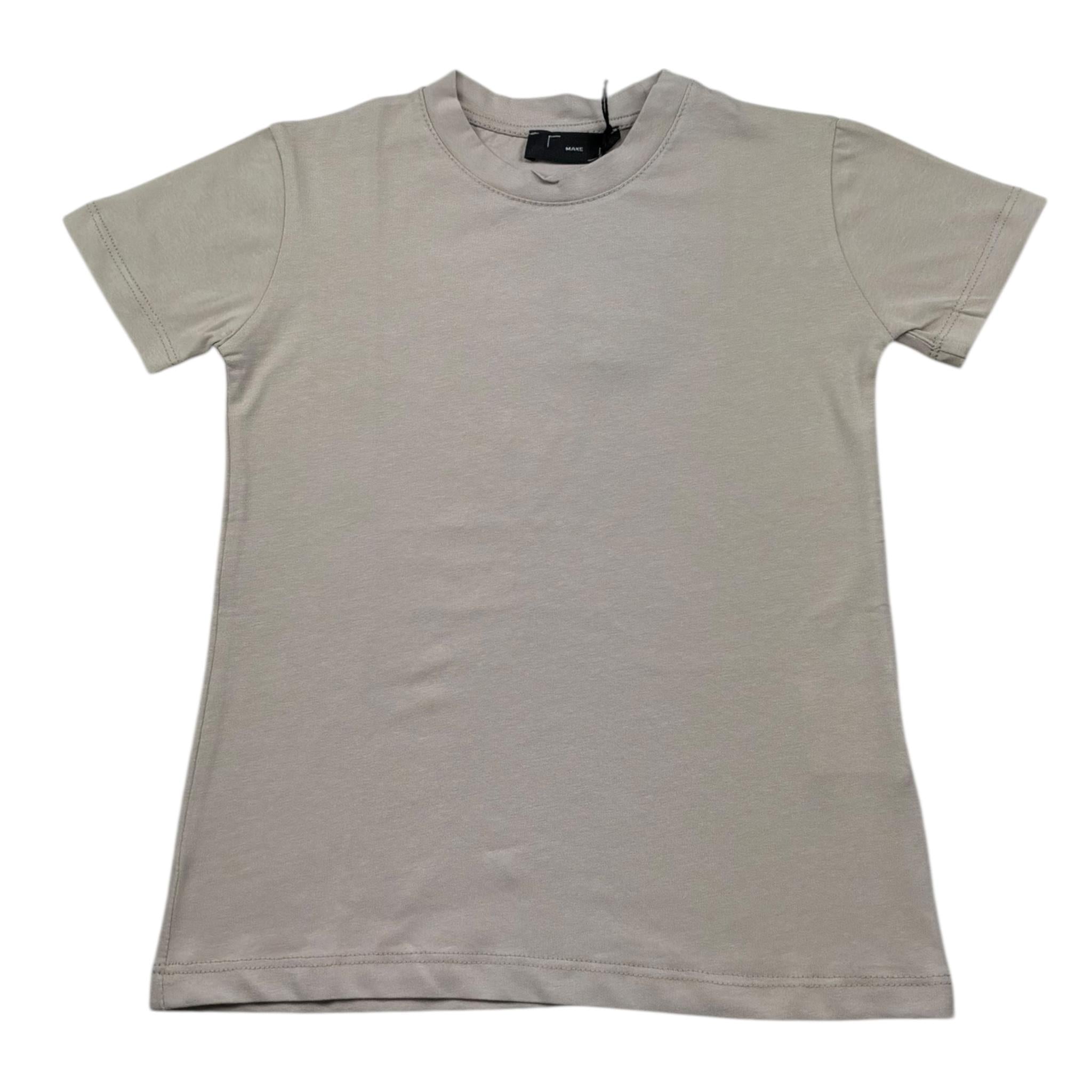 Make T-Shirt Girocollo Tinta Unita per Bambino 101BJ BEIGE MAKE 