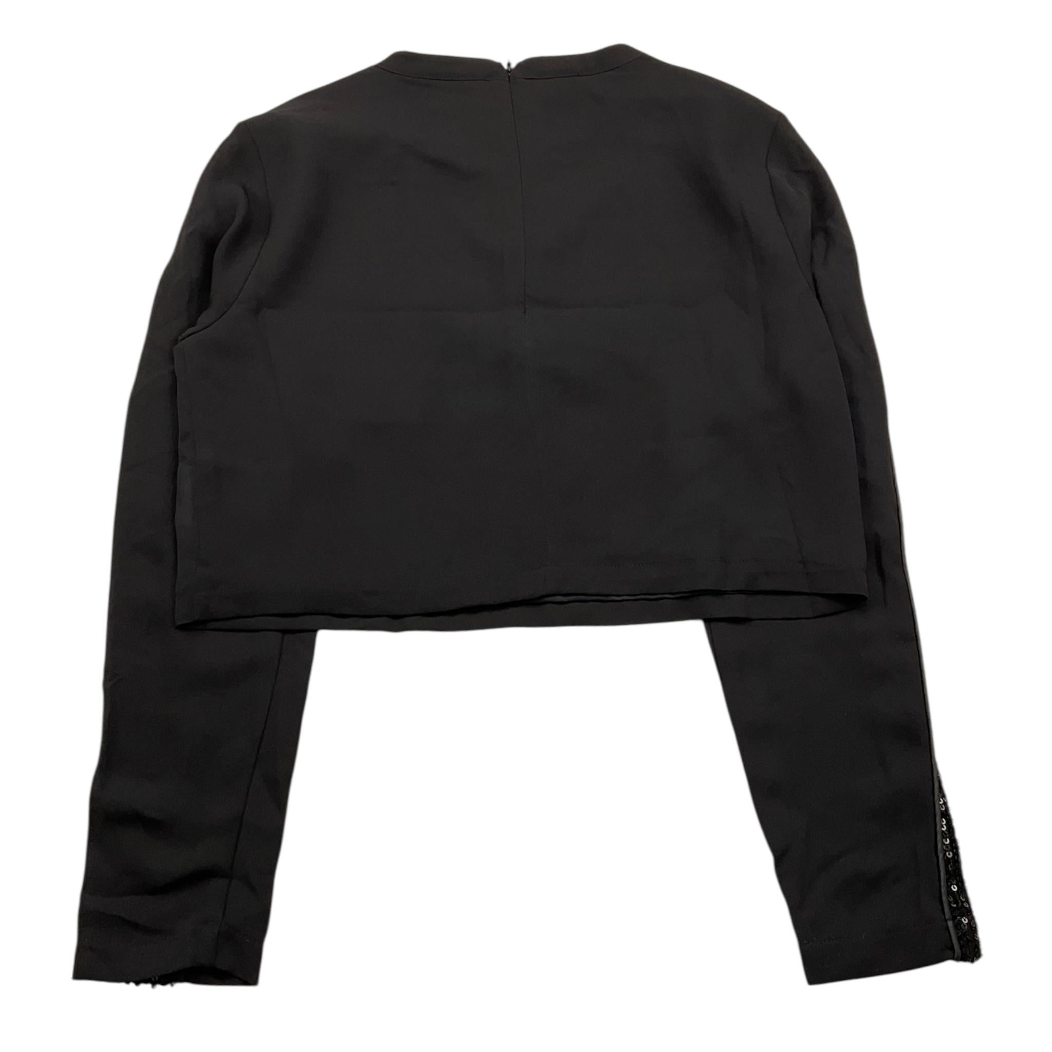 ICEBERG camicia manica lunga tinta unita con profili maniche paillettate Nero per Bambina TSICE53562J NERO ICEBERG 