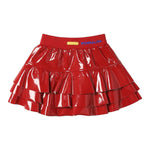 MONNALISA gonna tinta unia in vernice con balze Rosso per Bambina 19D704 ROSSO MONNALISA 