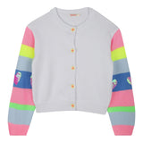 Billieblush Cardigan Tinta Unita con Maniche In Contrasto per Bambina U20881 BIANCO BillIEBLUSH 