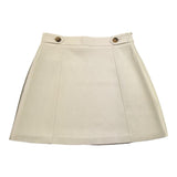 Max&amp;Co. Plain Skirt With Zip And Buttons Cream For Girls