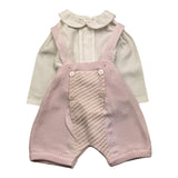 Marlu' 2 Piece Set Shirt-Romper White/Pink For Newborn Baby Girl