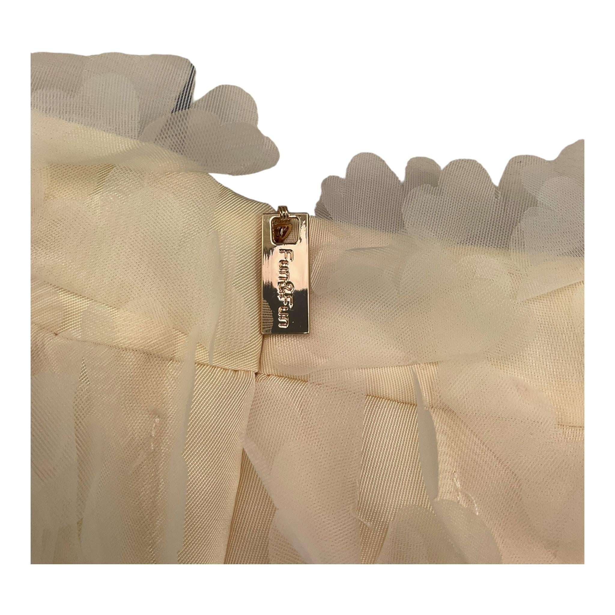 Fun & Fun Short Tinta Unita con Applicazioni Tulle per Bambina FNCBSO01048 AVORIO FUN & FUN 