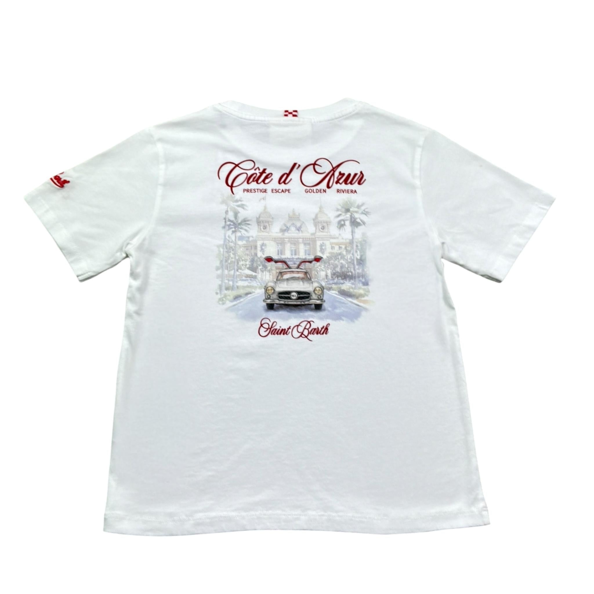 Saint Barth T-Shirt Girocollo Tinta Unita con Stampa per Bambino 00384L BIANCO SAINT BARTH 