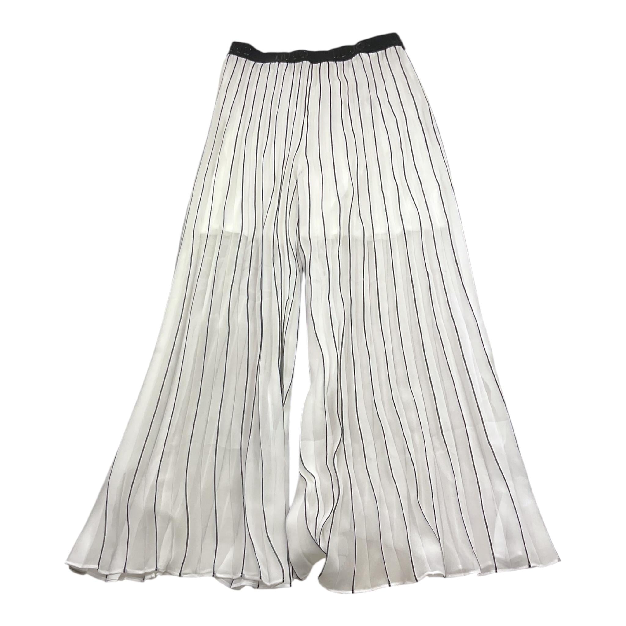 Liu Jo Pantalone Tinta Unita con Fantasia A Righe per Bambina GA5071 BIANCO LIU JO 