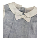 La Stupenderia Onesie Half Sleeve Solid Color With Collar And Sleeves In Contrast Light Blue For Newborn