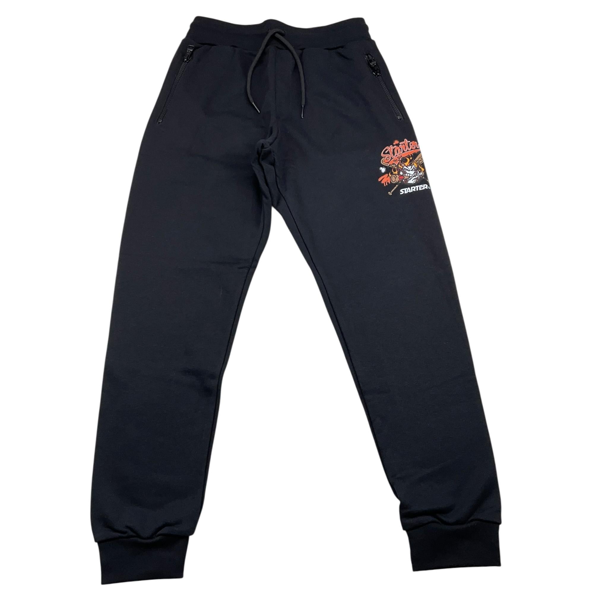 STARTER pantalone tuta tinta unita con stampa Nero per Bambino 1338 NERO STARTER 