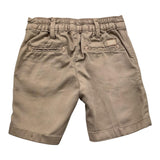 Emanuel Pris Solid Color Bermuda Shorts With Elastic Waist Beige For Newborn