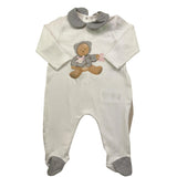 LE BEBE' tutina tinta unita con stampa orso Bianco per Neonata LBG4858 BIANCO LE BEBE' 