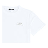 Balmain T-Shirt Crew Neck Solid Color With White Logo Print For Boys
