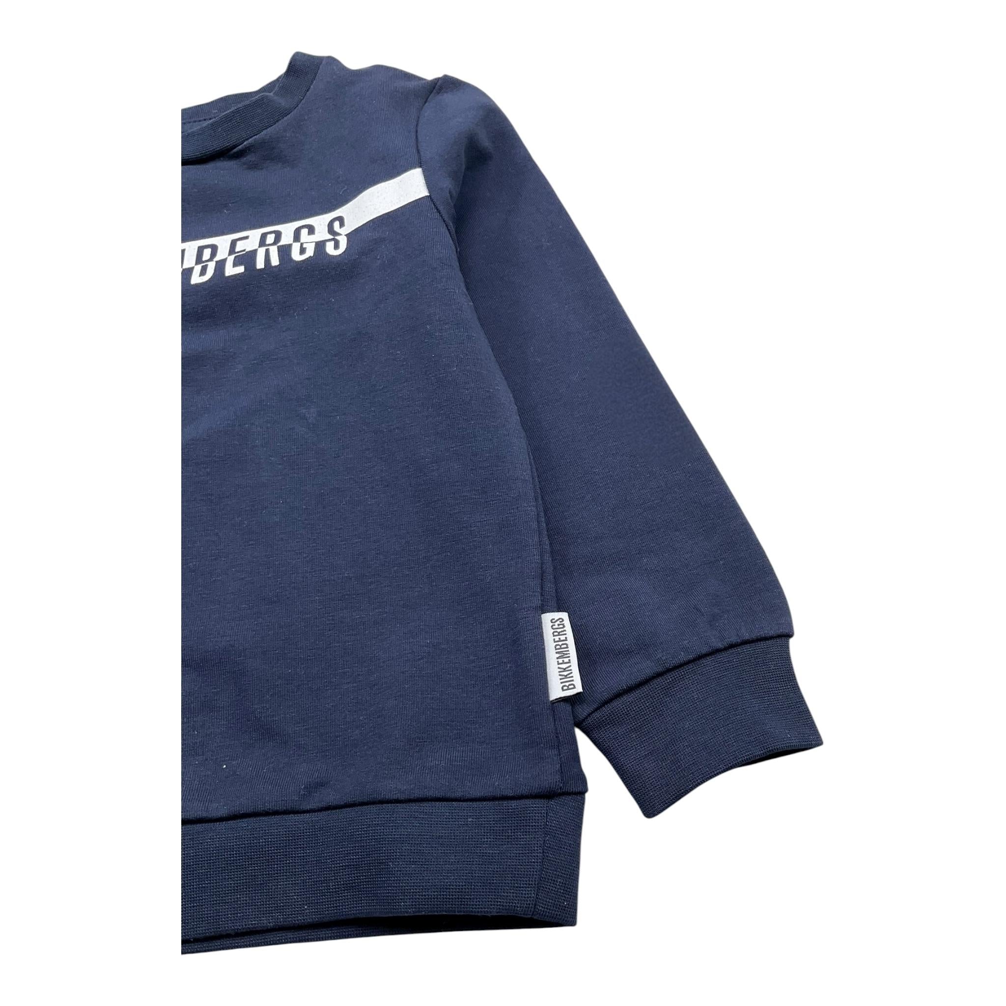 Bikkembergs Felpa Chiusa Girocollo Tinta Unita con Logo per Neonato BK1765N BLU BiKKEMBERGS 