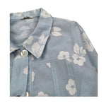 Le Bebe Giubbino Tinta Unita con Stampa Floreale per Neonata LBG5875 AZZURRO LE BEBE 