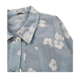 Le Bebe Giubbino Tinta Unita con Stampa Floreale per Neonata LBG5875 AZZURRO LE BEBE 