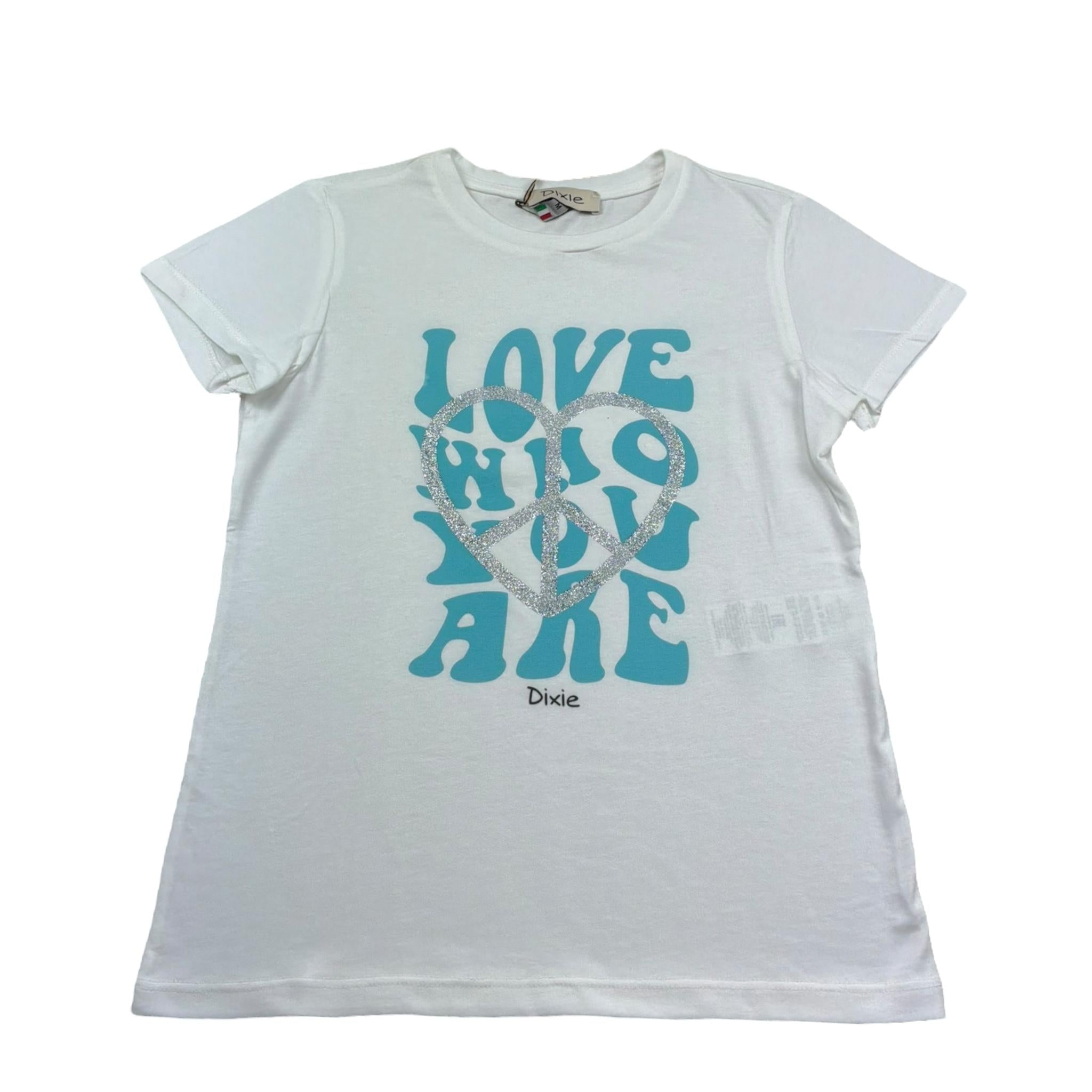Dixie T-Shirt Girocollo Tinta Unita con Stampa per Bambina MBC0030G50 BIANCO DIXIE 