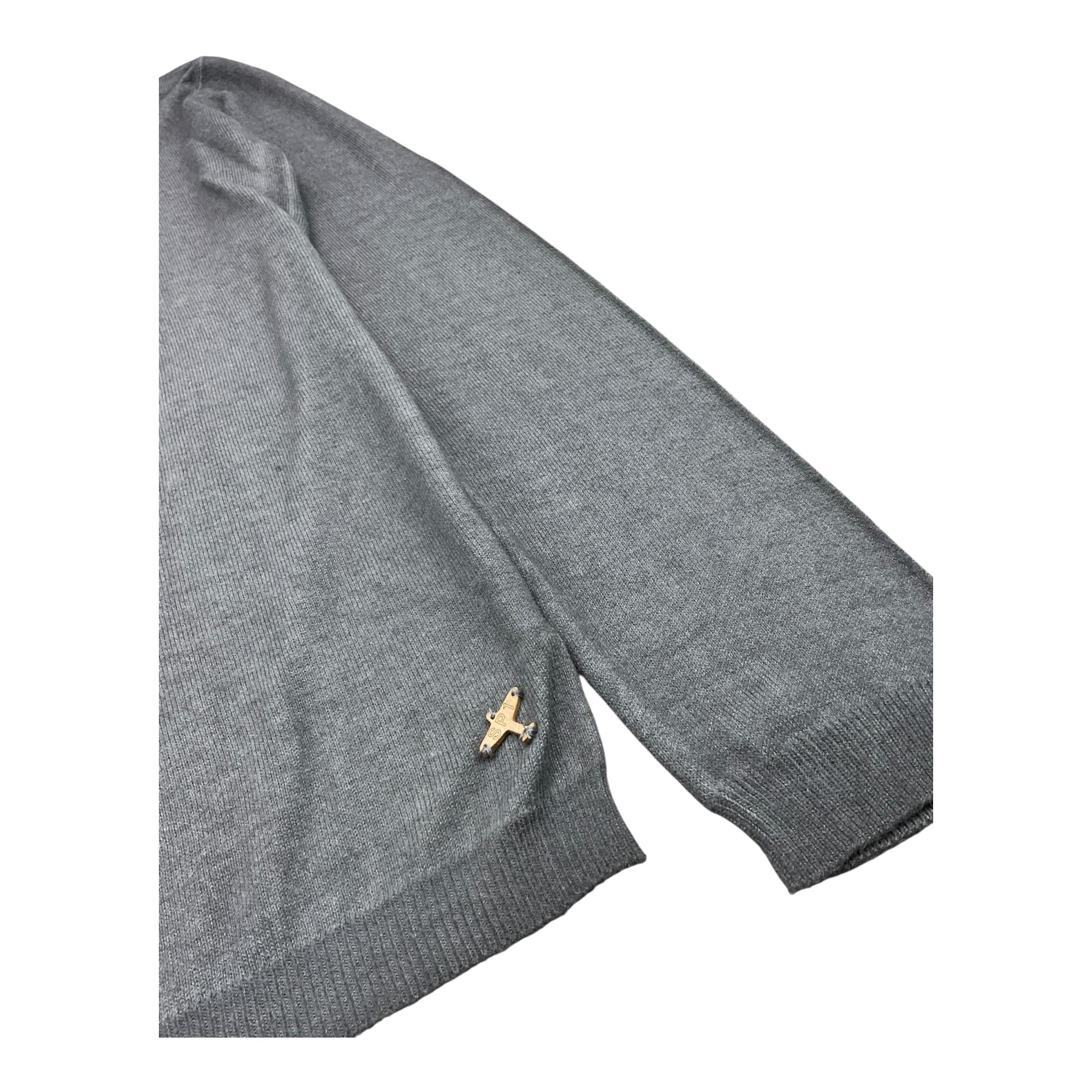 SP1 maglia con scollo a v tinta unita Grigio per Bambino MAG0814 GRIGIO SP1 