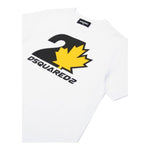 DSQUARED2 t-shirt girocollo tinta unita con stampa Bianco per Bambino DQ2471XX BIANCO DSQUARED2 