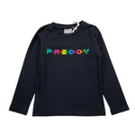 FREDDY shirt girocollo tinta unita con stampa Nero per Bambina FR1821 NERO FREDDY 