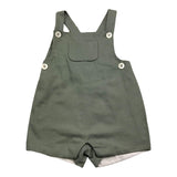 La Stupenderia Solid Green Overalls For Newborns