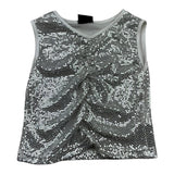 Marc Ellis Top Giromanica Tinta Unita con Paillettes per Bambina JMJTP01185 ARGENTO MARC ELLIS 