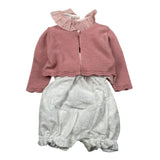 Marlu' Completo 3 Pezzi Camicia-Pagliaccetto-Cardigan per Neonata EP2860 ROSA MARLU' 