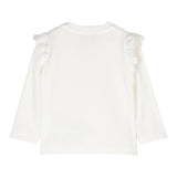 MOSCHINO shirt girocollo tinta unita con stampa in contrasto Panna per Bambina HDO00T PANNA MOSCHINO 