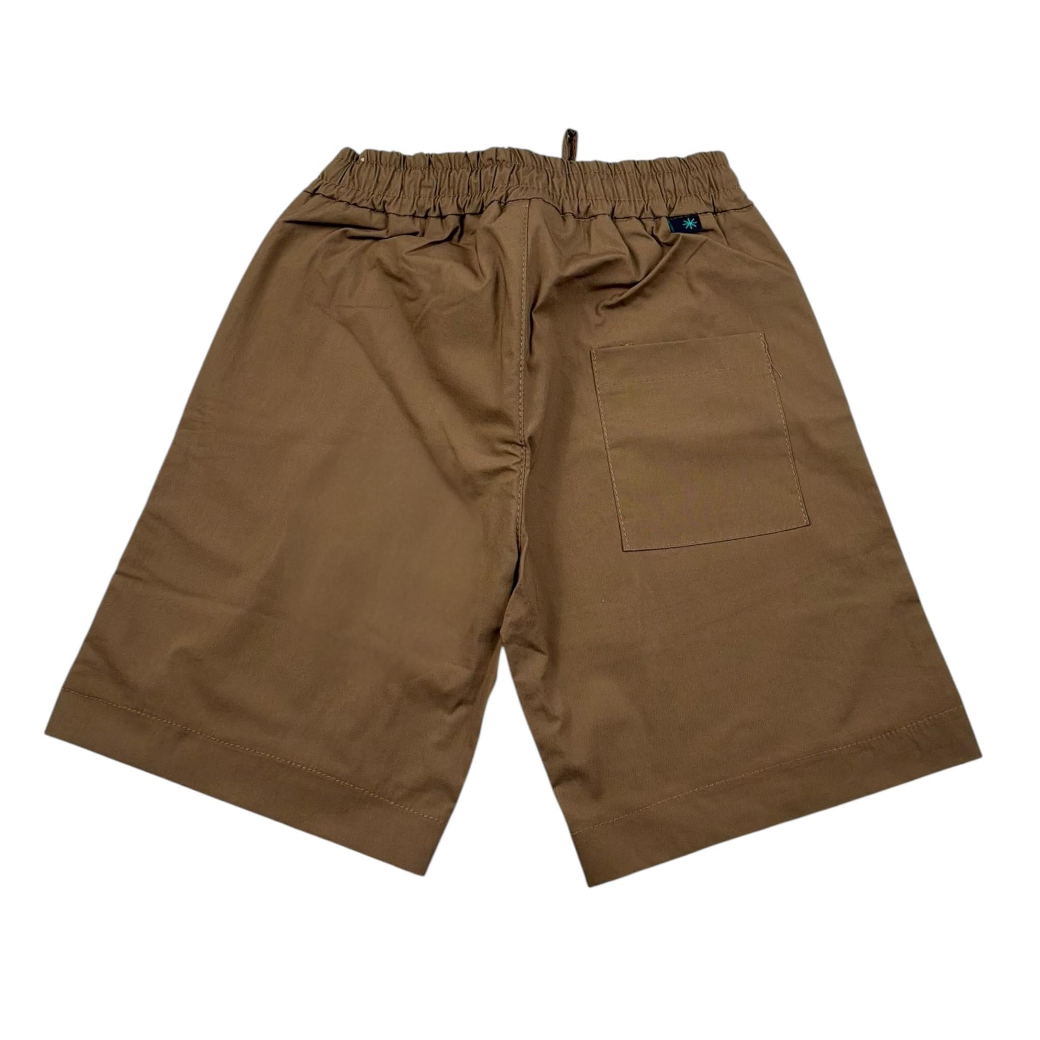 Manuel Ritz Bermuda Tinta Unita con Elastico In Vita per Bambino MR2149 MARRONE MANUEL RITZ 