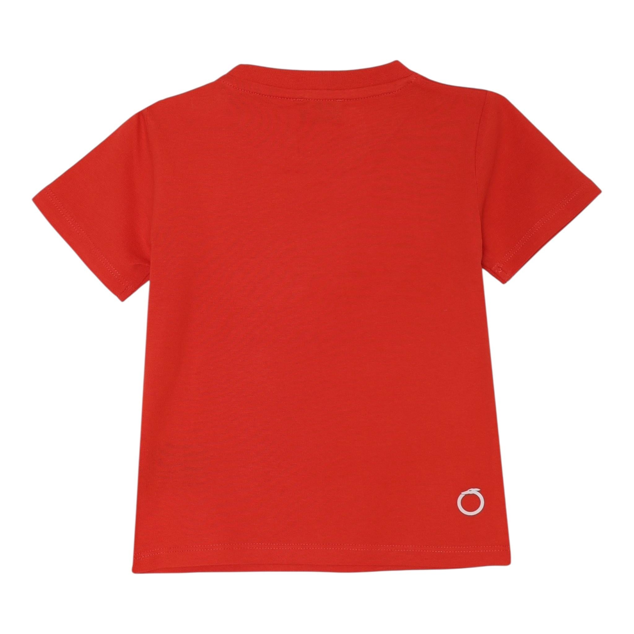 Trussardi T-Shirt Girocollo Tinta Unita con Stampa per Neonato TIP25011TS ROSSO TRUSSARDI 