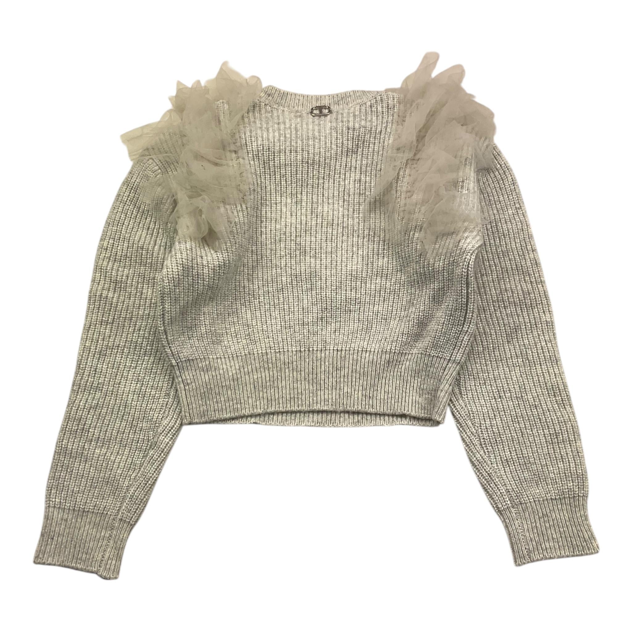 TWINSET maglia girocollo tinta unita con tulle Grigio per Bambina 242GJ3080 GRIGIO TWINSET 