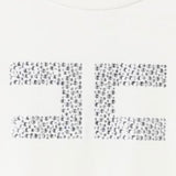Elisabetta Franchi T-Shirt Girocollo Tinta Unita con Applicazioni Brillantini per Bambina EFTS226 BIANCO ELISABETTA FRANCHI 