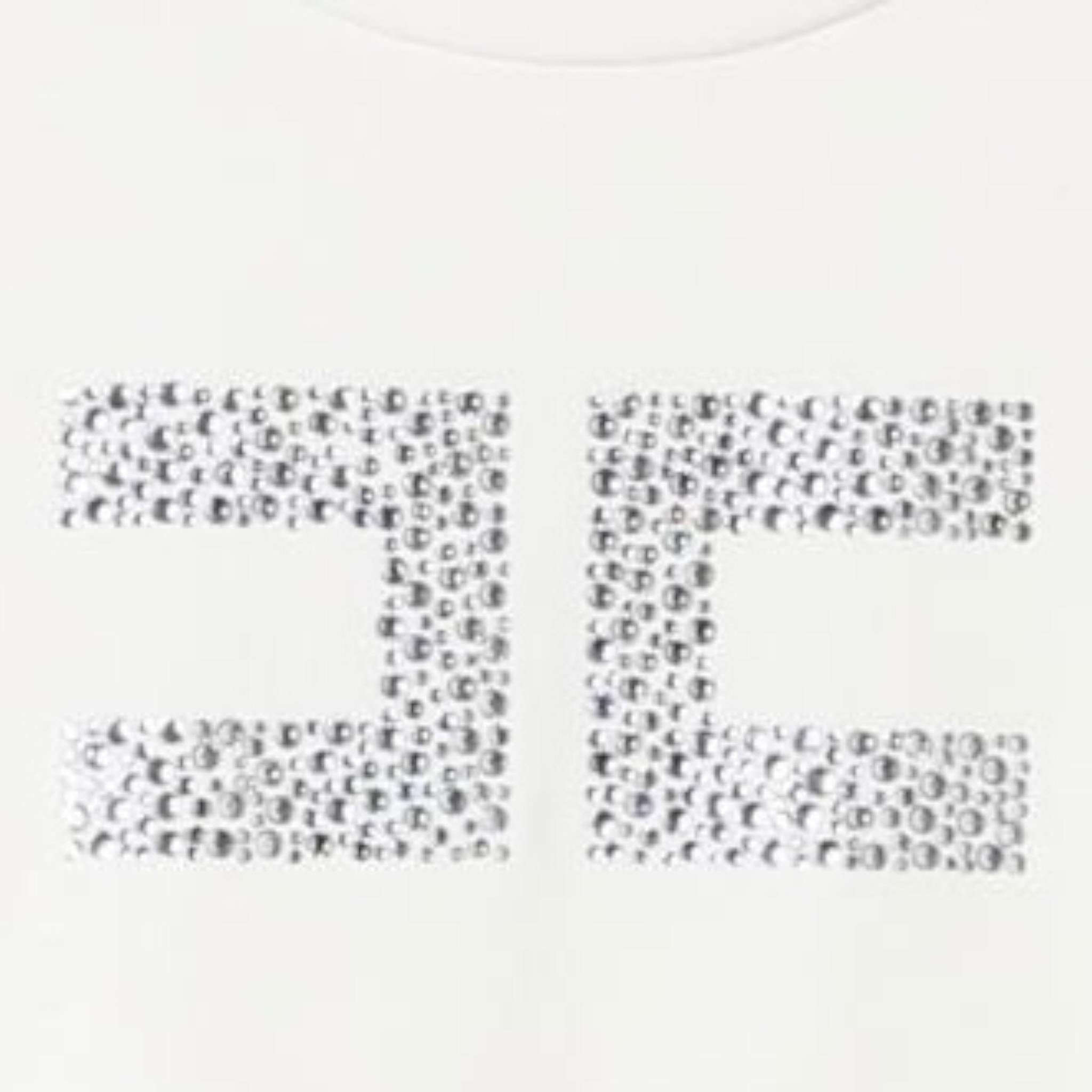 Elisabetta Franchi T-Shirt Girocollo Tinta Unita con Applicazioni Brillantini per Bambina EFTS226 BIANCO ELISABETTA FRANCHI 