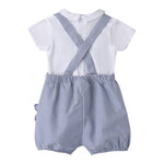 Mini Banda Complet 2 Pezzi Pagliaccetto-Body Bianco/Blu per Neonato 3B679X BIANCO/BLU MINI BANDA 