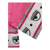 Chiara Ferragni T-Shirt Crop Model Solid Color With Pink Print For Baby Girl