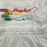 MOSCHINO abito girocollo tinta unita con stampa Bianco per Neonata MDV0CY BIANCO MOSCHINO 