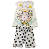 Kangaroo 3 Piece Set White Tank-Short for Baby Girl