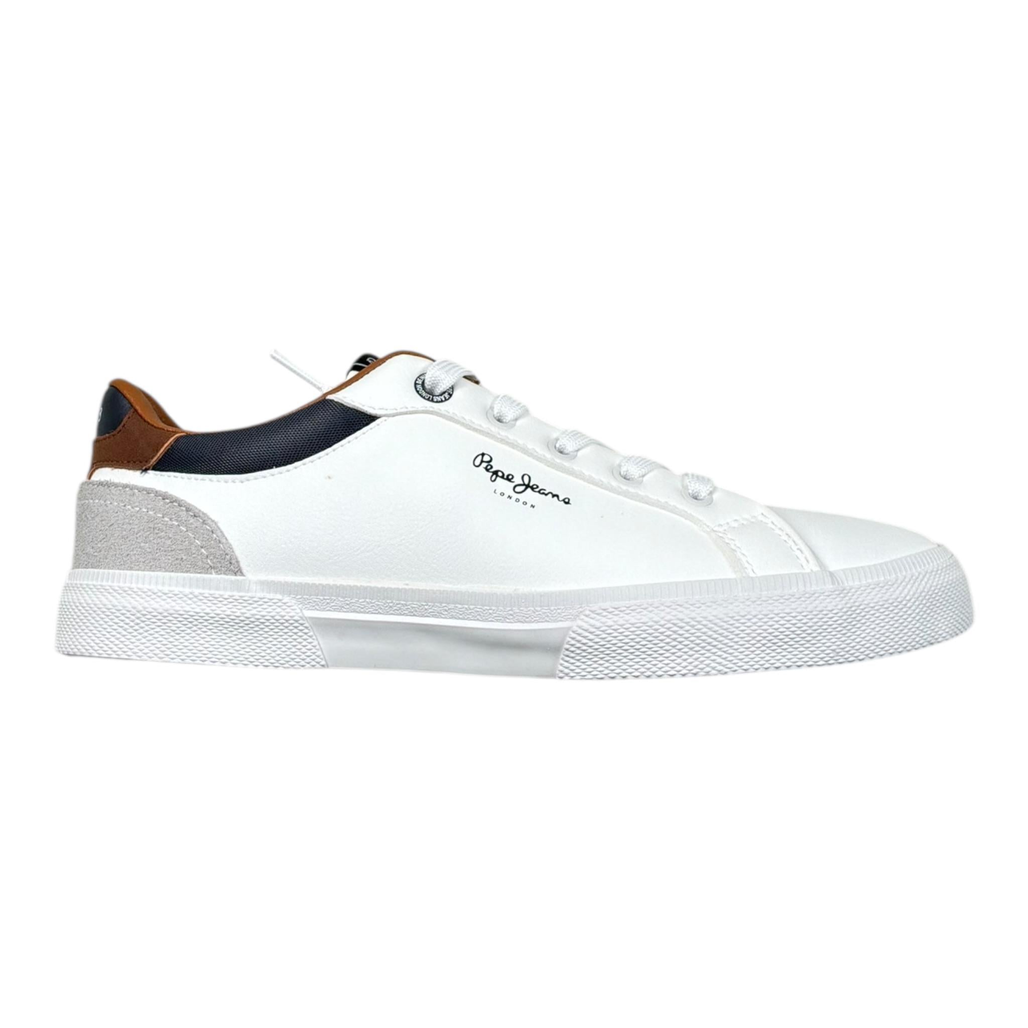 Pepe Feamo Sneakers Tinta Unita con Lacci per Bambino PBS30569 BIANCO PEPE JEANS 