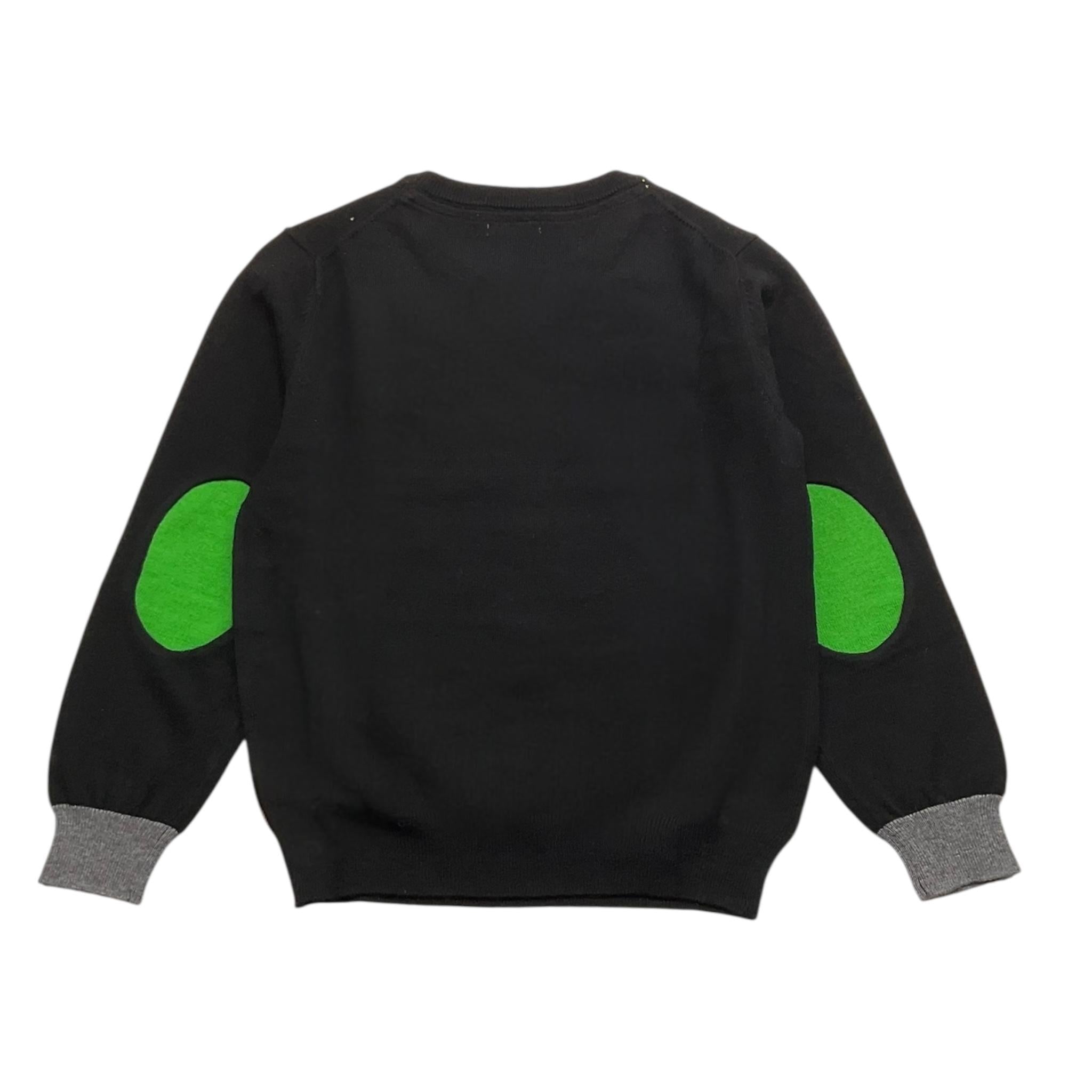 SUN68 maglia girocollo tinta unita con logo e toppe Nero per Bambino K44327X NERO SUN68 