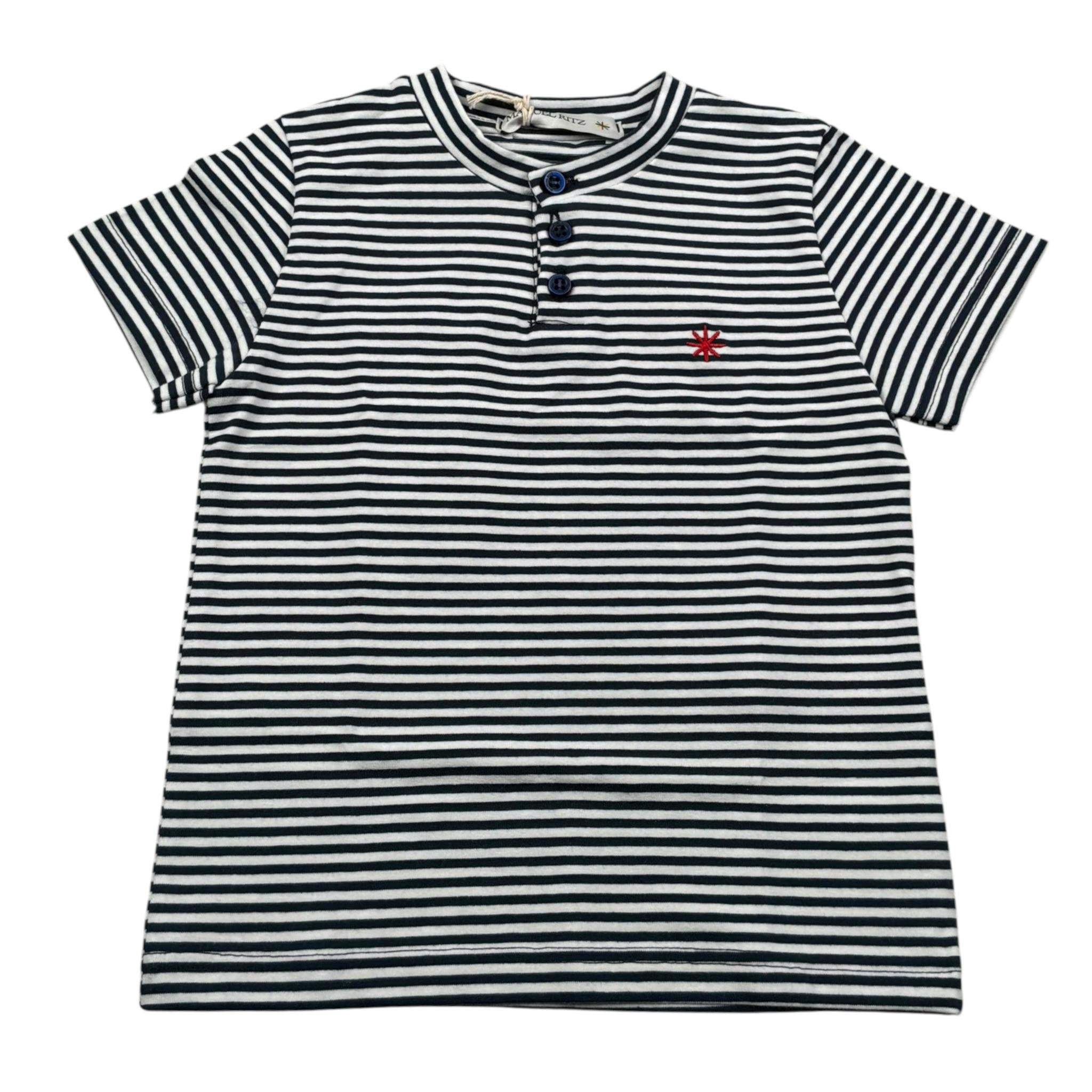 Manuel Ritz T-Shirt Fantasia A Righe Bianco/Blu per Neonato MR3087N BIANCO/BLU MANUEL RITZ 