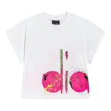 Diadora T-Shirt Crew Neck Solid Color With White Logo For Girls