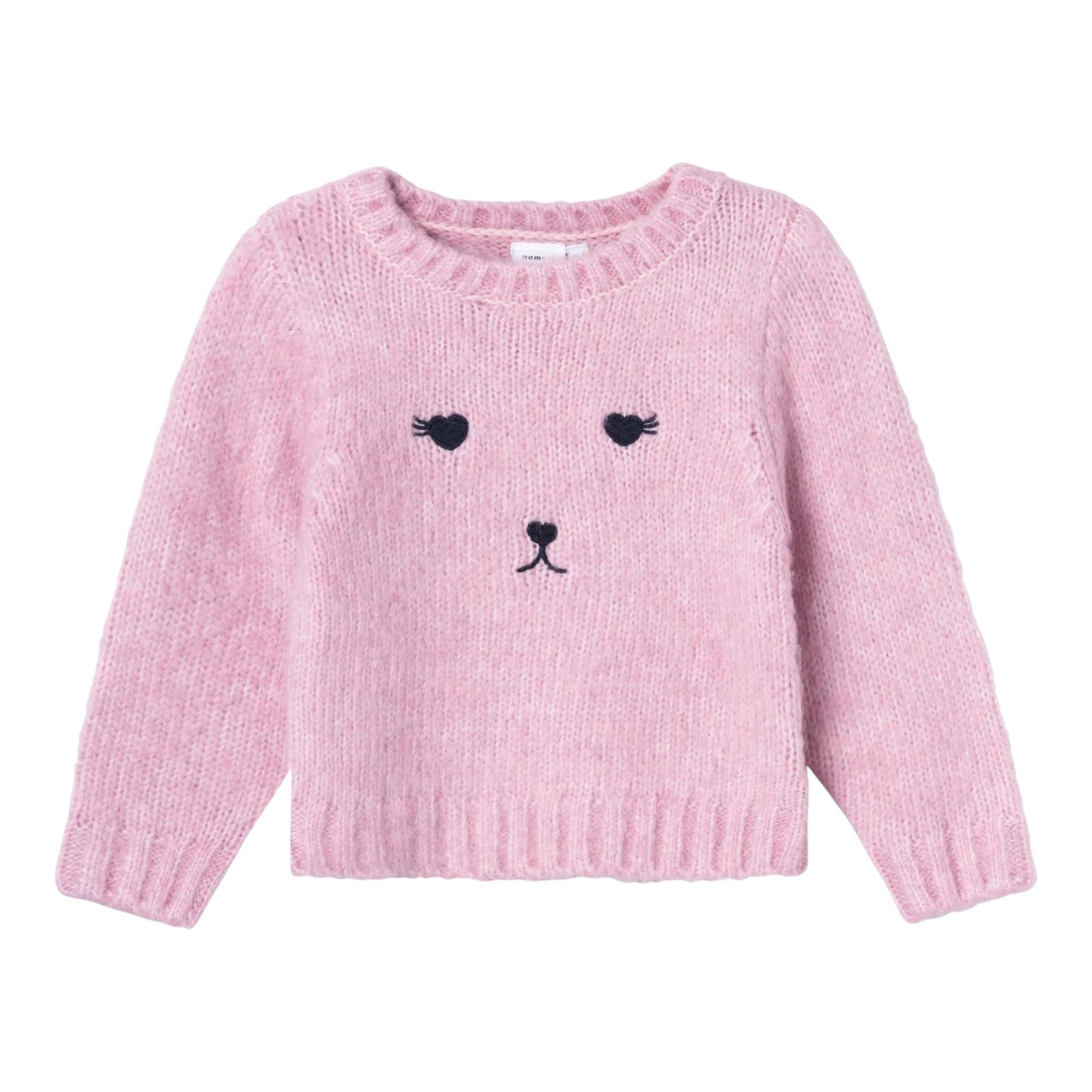 NAME IT maglia tinta unita girocollo con stampa Rosa per Bambina 13233167 ROSA NAME IT 