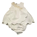 La Stupenderia Solid Color Sleeveless Dresses With White Culotte For Newborn