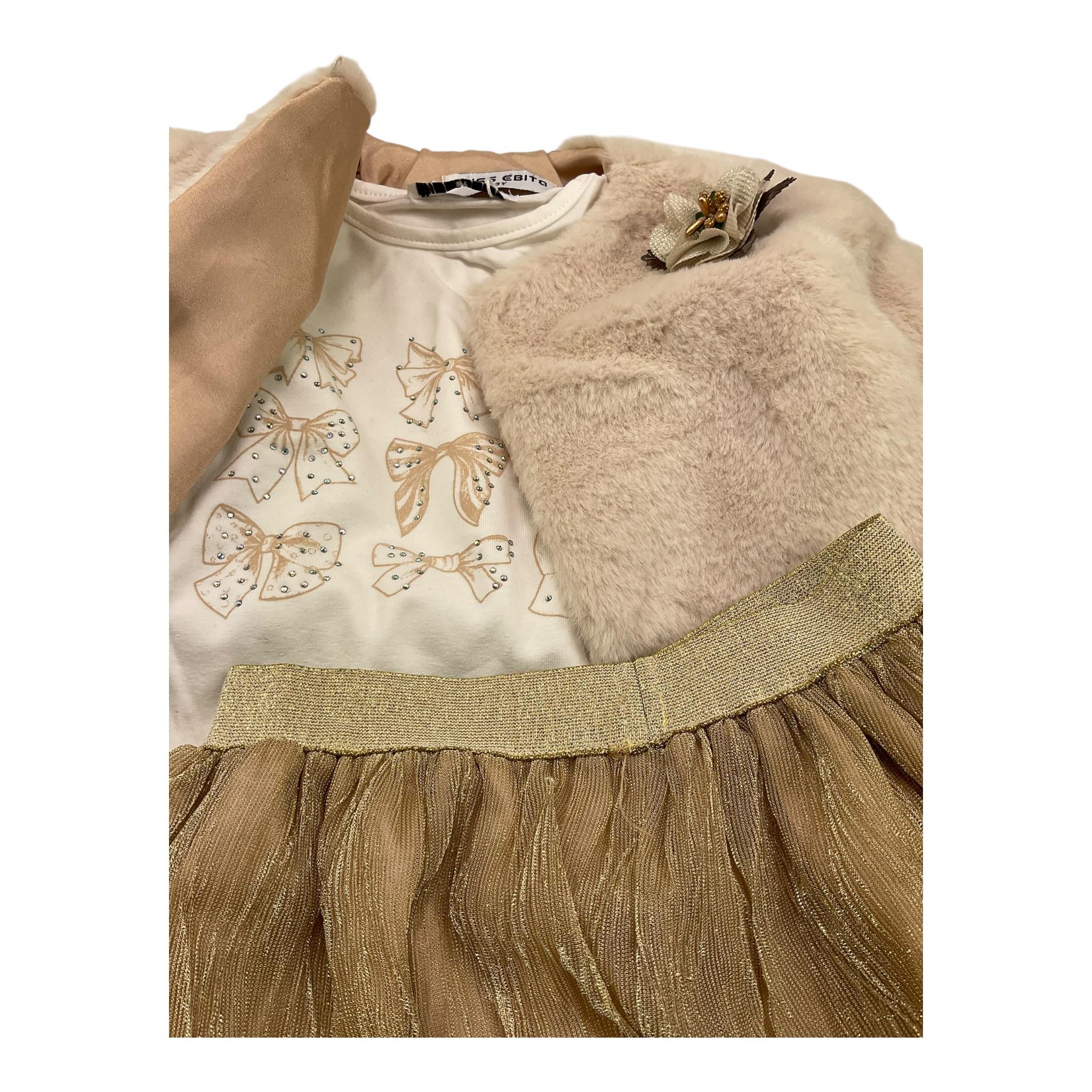 EBITA completo 3 pezzi shirt-gonna-giacca Beige per Bambina 3239 BEIGE EBITA 