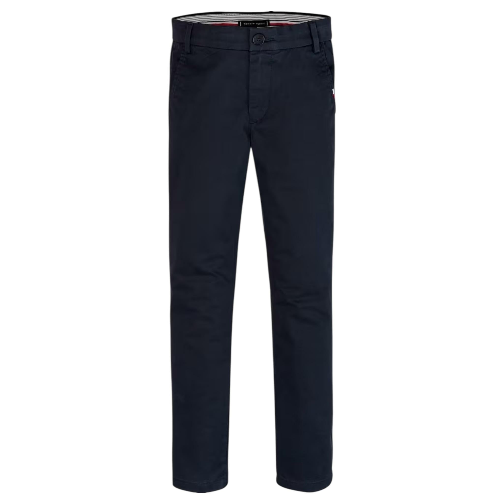 Tommy Hilfiger Pantalone Tinta Unita con Girovita Regolabile per Bambino KB0KB09435 BLU TOMMY HILFIGER 