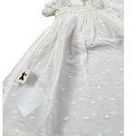 Petit Indi Top Tinta Unita con Balze per Neonata SS25B0923 BIANCO PETIT INDI 