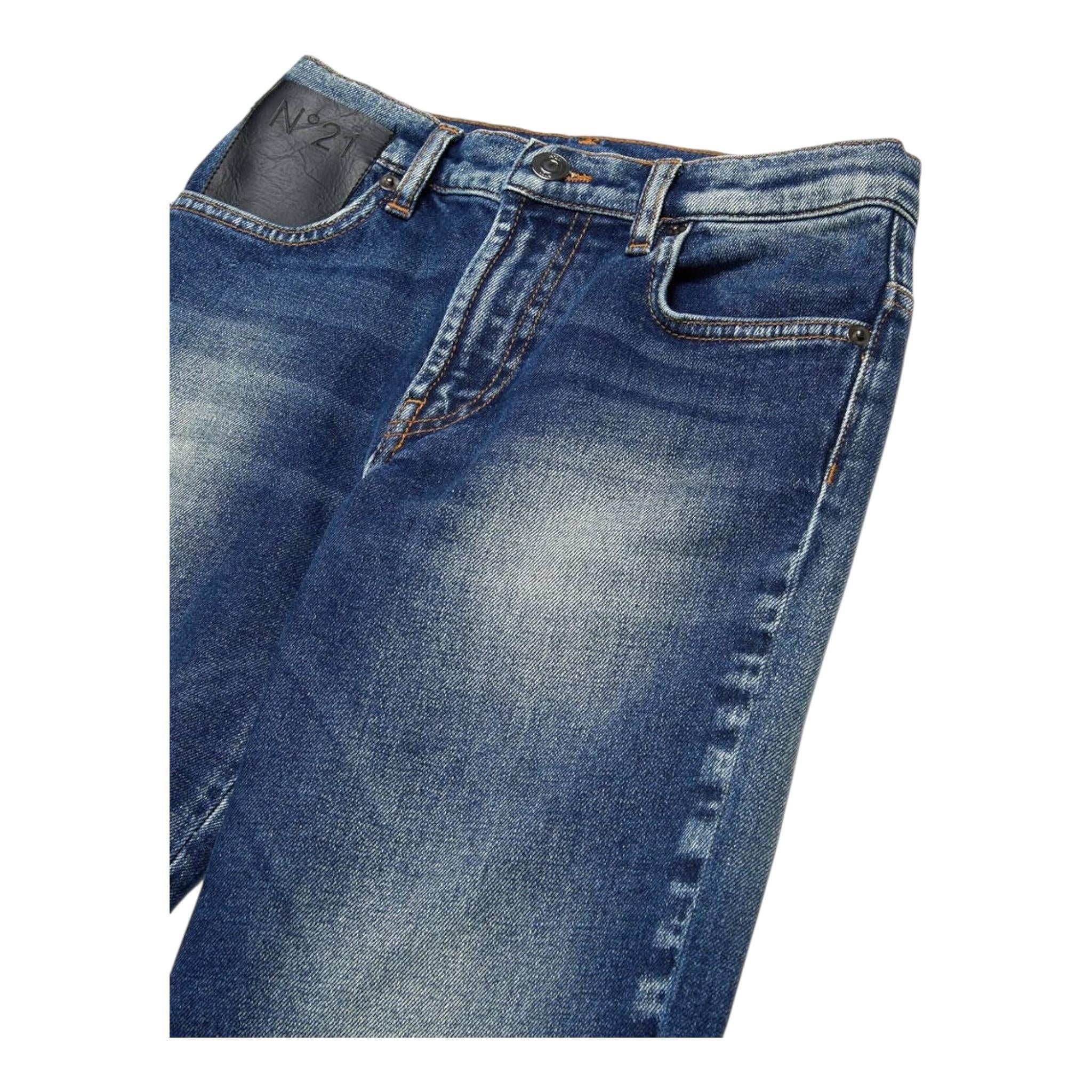 N°21 jeans tinta unita con girovita regolabile Blu per Bambino N21959 BLU N°21 