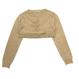 Alice Pi Solid Color Shrug With Gold Buttons For Girls