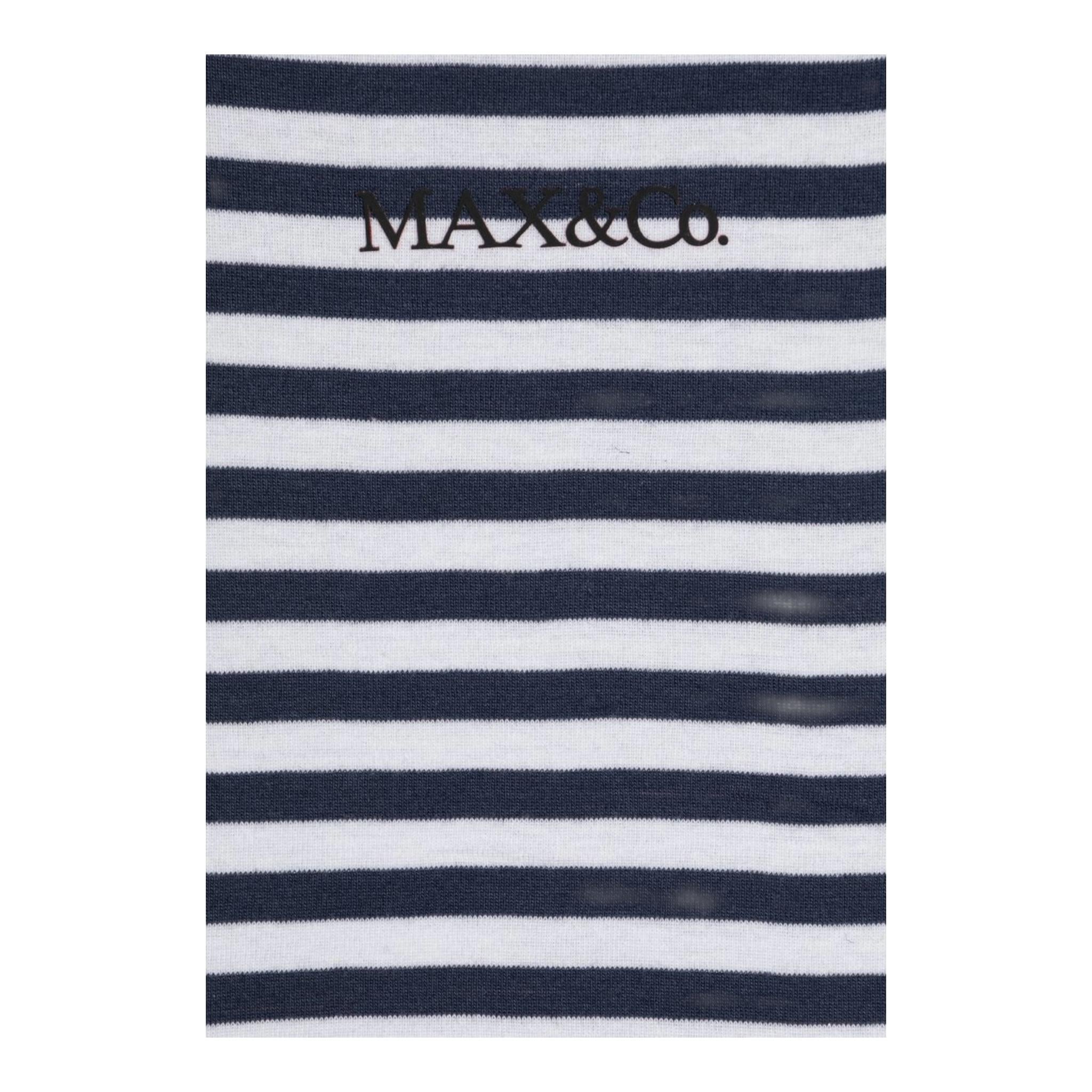 Max Mara T-Shirt Girocollo Fantasia A Righe con Logo per Bambina MX0162 BIANCO/BLU MAX MARA 