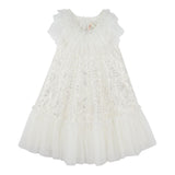 Billieblush Abito Tinta Unita con Tulle E Paillettes per Bambina U20989 BIANCO BillIEBLUSH 