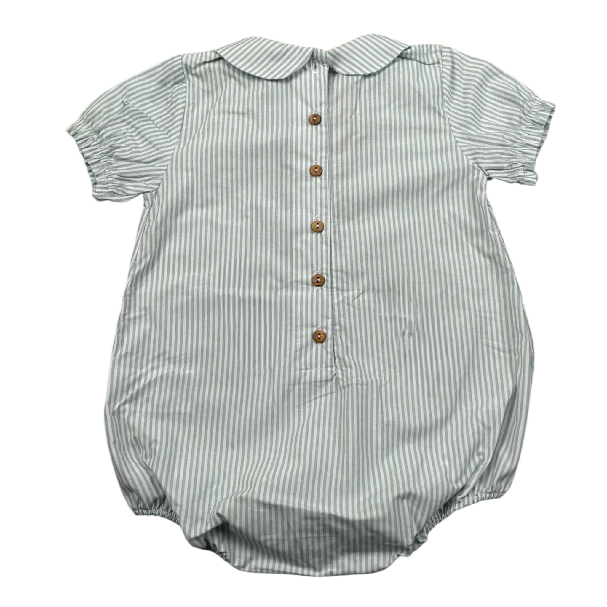 Wedoble Pagliaccetto Mezza Manica Fantasia A Righe per Neonato V2404716R BIANCO WEDOBLE 